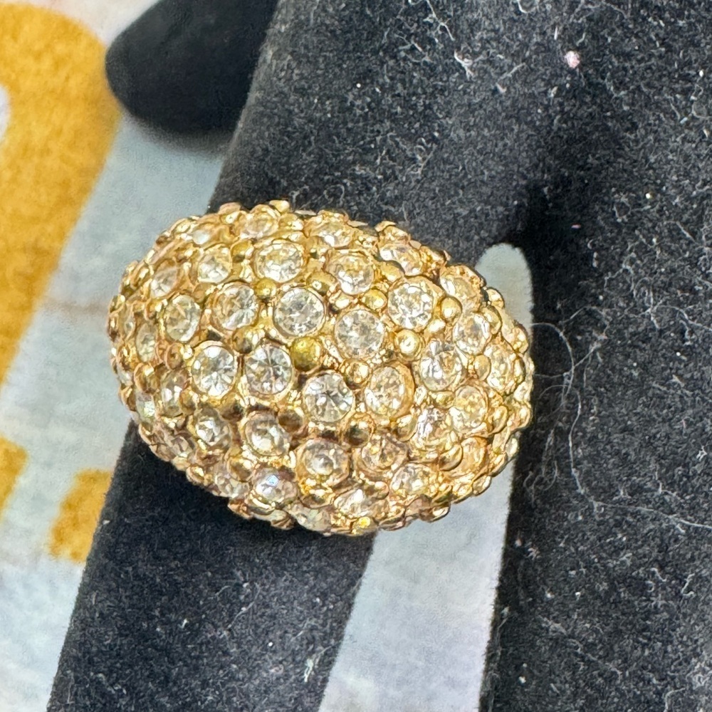 Vintage Pave Dome Ring 18KHGE - Picture 6 of 10